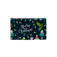 Merry Christmas, Happy New Year, Christmas Seamless Texture Cosmetic Bag (XS) from ArtsNow.com Front