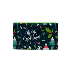 Merry Christmas, Happy New Year, Christmas Seamless Texture Cosmetic Bag (XS) from ArtsNow.com Back