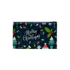 Merry Christmas, Happy New Year, Christmas Seamless Texture Cosmetic Bag (XS) from ArtsNow.com Back