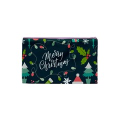 Merry Christmas, Happy New Year, Christmas Seamless Texture Cosmetic Bag (XS) from ArtsNow.com Back