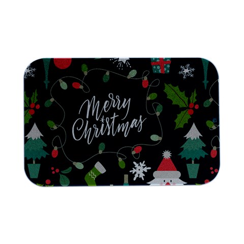 Merry Christmas, Happy New Year, Christmas Seamless Texture Open Lid Metal Box (Silver)   from ArtsNow.com Front