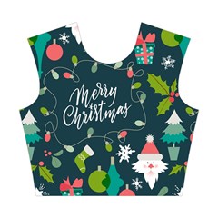 Merry Christmas, Happy New Year, Christmas Seamless Texture Cotton Crop Top from ArtsNow.com Front