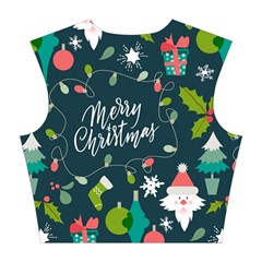 Merry Christmas, Happy New Year, Christmas Seamless Texture Cotton Crop Top from ArtsNow.com Back