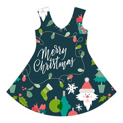 Merry Christmas, Happy New Year, Christmas Seamless Texture Short Sleeve V Front