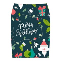 Merry Christmas, Happy New Year, Christmas Seamless Texture Midi Wrap Pencil Skirt from ArtsNow.com Back