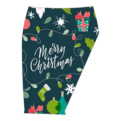 Merry Christmas, Happy New Year, Christmas Seamless Texture Midi Wrap Pencil Skirt from ArtsNow.com  Front Right 