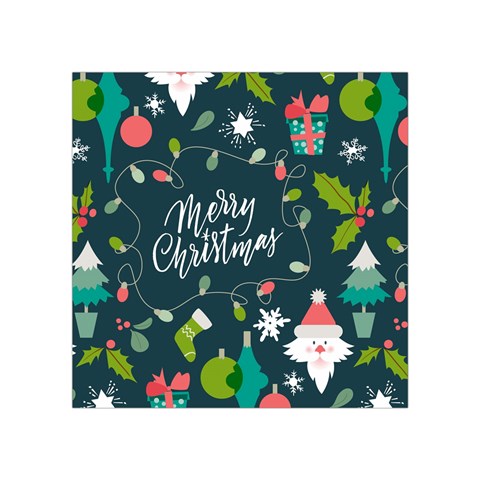 Merry Christmas, Happy New Year, Christmas Seamless Texture Square Tapestry (Small) from ArtsNow.com Front