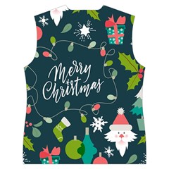 Merry Christmas, Happy New Year, Christmas Seamless Texture Women s Button Up Vest from ArtsNow.com Back