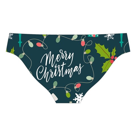 Merry Christmas, Happy New Year, Christmas Seamless Texture Cross Back Hipster Bikini Set from ArtsNow.com Back Under