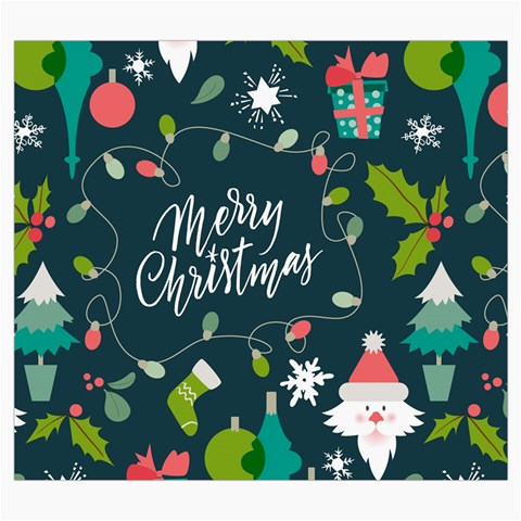 Merry Christmas, Happy New Year, Christmas Seamless Texture Roll Up Canvas Pencil Holder (S) from ArtsNow.com Front