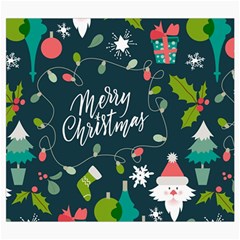 Merry Christmas, Happy New Year, Christmas Seamless Texture Roll Up Canvas Pencil Holder (S) from ArtsNow.com Front