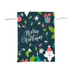 Merry Christmas, Happy New Year, Christmas Seamless Texture Lightweight Drawstring Pouch (S) from ArtsNow.com Front