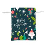 Merry Christmas, Happy New Year, Christmas Seamless Texture Lightweight Drawstring Pouch (L)