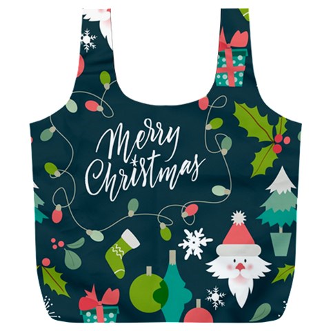 Merry Christmas, Happy New Year, Christmas Seamless Texture Full Print Recycle Bag (XXL) from ArtsNow.com Front