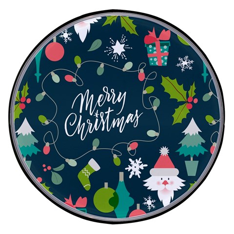 Merry Christmas, Happy New Year, Christmas Seamless Texture Wireless Fast Charger(Black) from ArtsNow.com Front