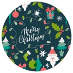 Merry Christmas, Happy New Year, Christmas Seamless Texture Round Trivet