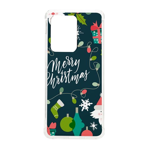 Merry Christmas, Happy New Year, Christmas Seamless Texture Samsung Galaxy S20 Ultra 6.9 Inch TPU UV Case from ArtsNow.com Front