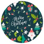 Merry Christmas, Happy New Year, Christmas Seamless Texture UV Print Acrylic Ornament Round