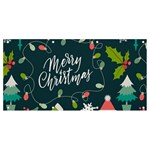 Merry Christmas, Happy New Year, Christmas Seamless Texture Banner and Sign 8  x 4 