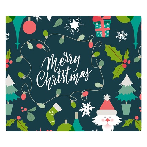 Merry Christmas, Happy New Year, Christmas Seamless Texture Premium Plush Fleece Blanket (Small) from ArtsNow.com 50 x40  Blanket Front