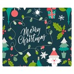 Merry Christmas, Happy New Year, Christmas Seamless Texture Premium Plush Fleece Blanket (Small)