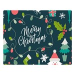 Merry Christmas, Happy New Year, Christmas Seamless Texture Premium Plush Fleece Blanket (Large)