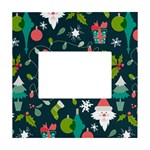 Merry Christmas, Happy New Year, Christmas Seamless Texture White Box Photo Frame 4  x 6 