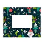 Merry Christmas, Happy New Year, Christmas Seamless Texture White Tabletop Photo Frame 4 x6 