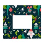 Merry Christmas, Happy New Year, Christmas Seamless Texture White Wall Photo Frame 5  x 7 