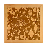 Merry Christmas, Happy New Year, Christmas Seamless Texture Wood Photo Frame Cube