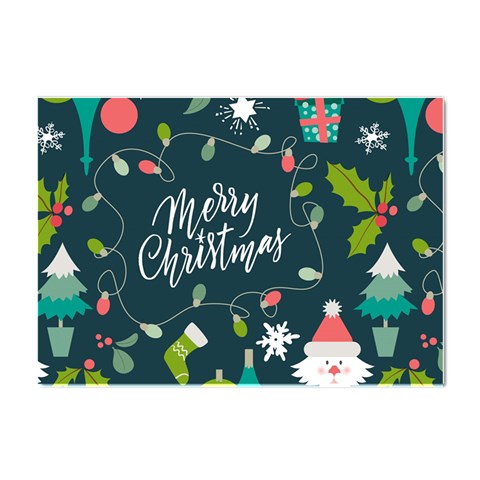 Merry Christmas, Happy New Year, Christmas Seamless Texture Crystal Sticker (A4) from ArtsNow.com Front