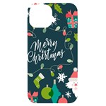 Merry Christmas, Happy New Year, Christmas Seamless Texture iPhone 14 Black UV Print Case