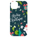 Merry Christmas, Happy New Year, Christmas Seamless Texture iPhone 14 Plus Black UV Print Case