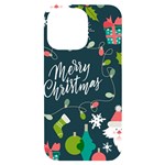 Merry Christmas, Happy New Year, Christmas Seamless Texture iPhone 14 Pro Max Black UV Print Case