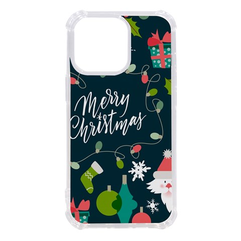 Merry Christmas, Happy New Year, Christmas Seamless Texture iPhone 13 Pro TPU UV Print Case from ArtsNow.com Front