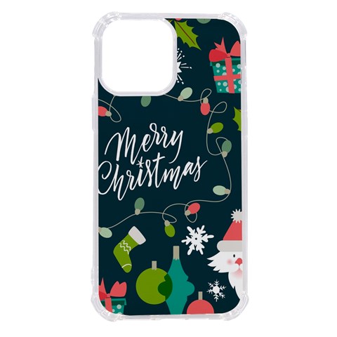 Merry Christmas, Happy New Year, Christmas Seamless Texture iPhone 13 Pro Max TPU UV Print Case from ArtsNow.com Front