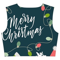 Merry Christmas, Happy New Year, Christmas Seamless Texture Trumpet Sleeve Cropped Top from ArtsNow.com Back