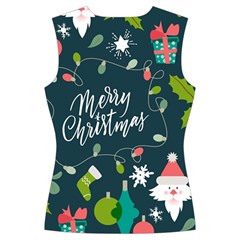 Merry Christmas, Happy New Year, Christmas Seamless Texture Women s Cut Out Long Sleeve T Back