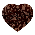 Merry Christmas, Happy New Year, Christmas Seamless Texture Heart Wood Jewelry Box