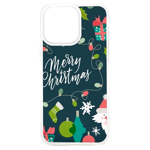 Merry Christmas, Happy New Year, Christmas Seamless Texture iPhone 15 Plus TPU UV Print Case from ArtsNow.com Front