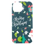 Merry Christmas, Happy New Year, Christmas Seamless Texture iPhone 15 Black UV Print PC Hardshell Case