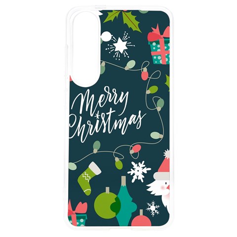 Merry Christmas, Happy New Year, Christmas Seamless Texture Samsung Galaxy S24 6.2 Inch TPU UV Case from ArtsNow.com Front