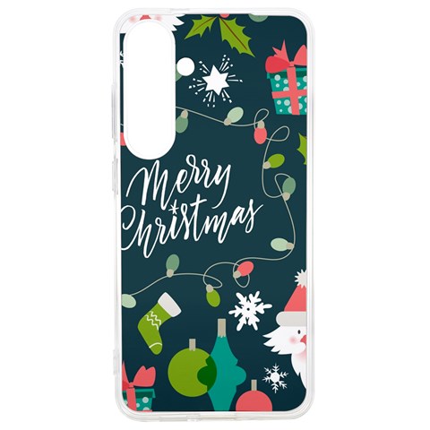 Merry Christmas, Happy New Year, Christmas Seamless Texture Samsung Galaxy S24 Ultra 6.9 Inch TPU UV Case from ArtsNow.com Front