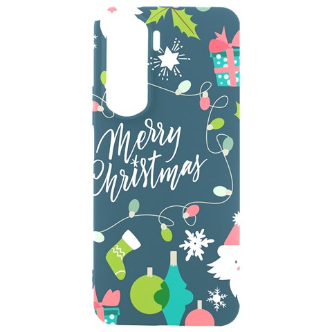 Merry Christmas, Happy New Year, Christmas Seamless Texture Samsung Galaxy S24 Plus 6.7 Inch Black TPU UV Case from ArtsNow.com Front