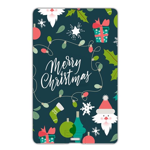 Merry Christmas, Happy New Year, Christmas Seamless Texture Name Card Style USB Flash Drive from ArtsNow.com Back