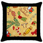 Merry Christmas, New Year Backgrounds, Happy New Year Throw Pillow Case (Black)