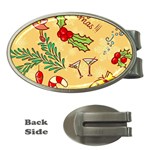 Merry Christmas, New Year Backgrounds, Happy New Year Money Clips (Oval) 