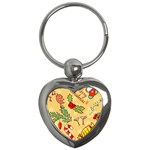 Merry Christmas, New Year Backgrounds, Happy New Year Key Chain (Heart)