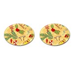 Merry Christmas, New Year Backgrounds, Happy New Year Cufflinks (Oval)