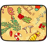 Merry Christmas, New Year Backgrounds, Happy New Year Two Sides Fleece Blanket (Mini)